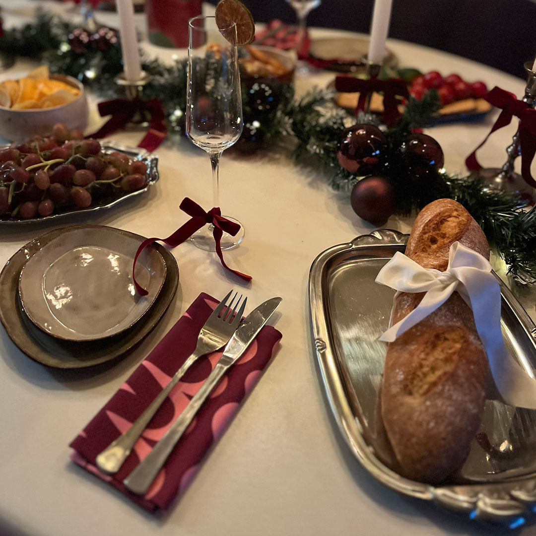 Servet Zalani (set van 2) 35x35cm roze/paars