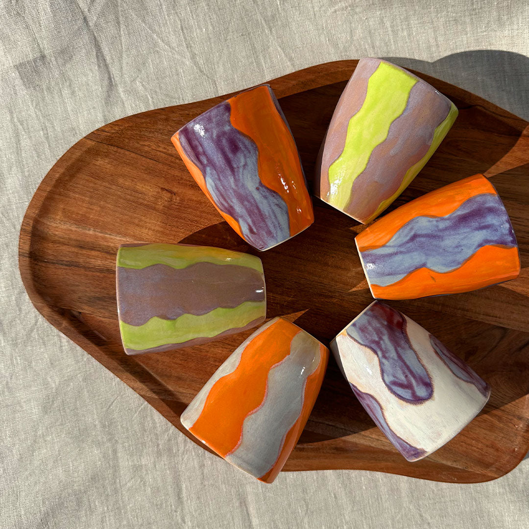 Koffiekop Mawimbi - Oranje/Beige