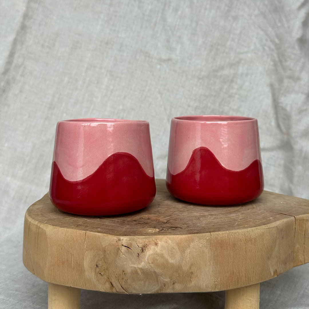 Koffiekop Naya (set van 2) - Rood-Roze (Limited edition)