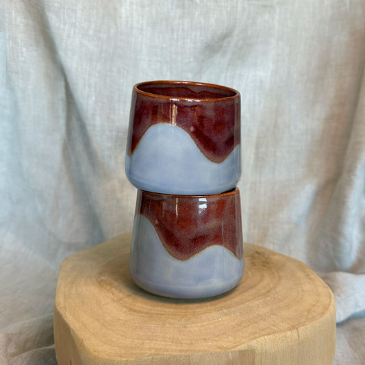 Koffiekop Wimbi (set van 2) - Pruim/Blauw