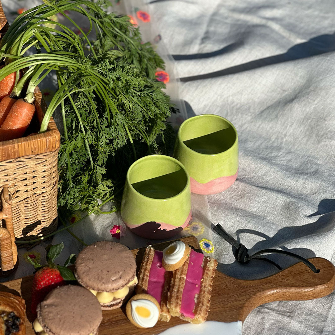 Koffiekop Naya (set van 2) - Groen/Roze