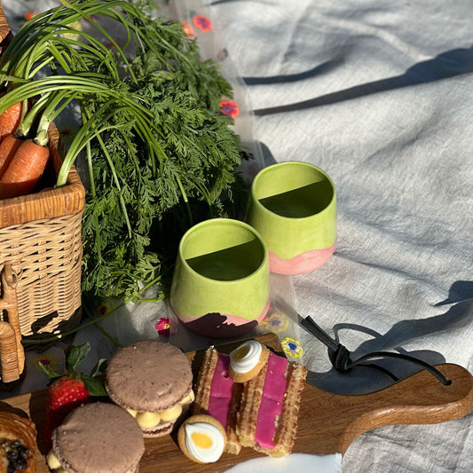 Koffiekop Naya (set van 2) - Groen/Roze