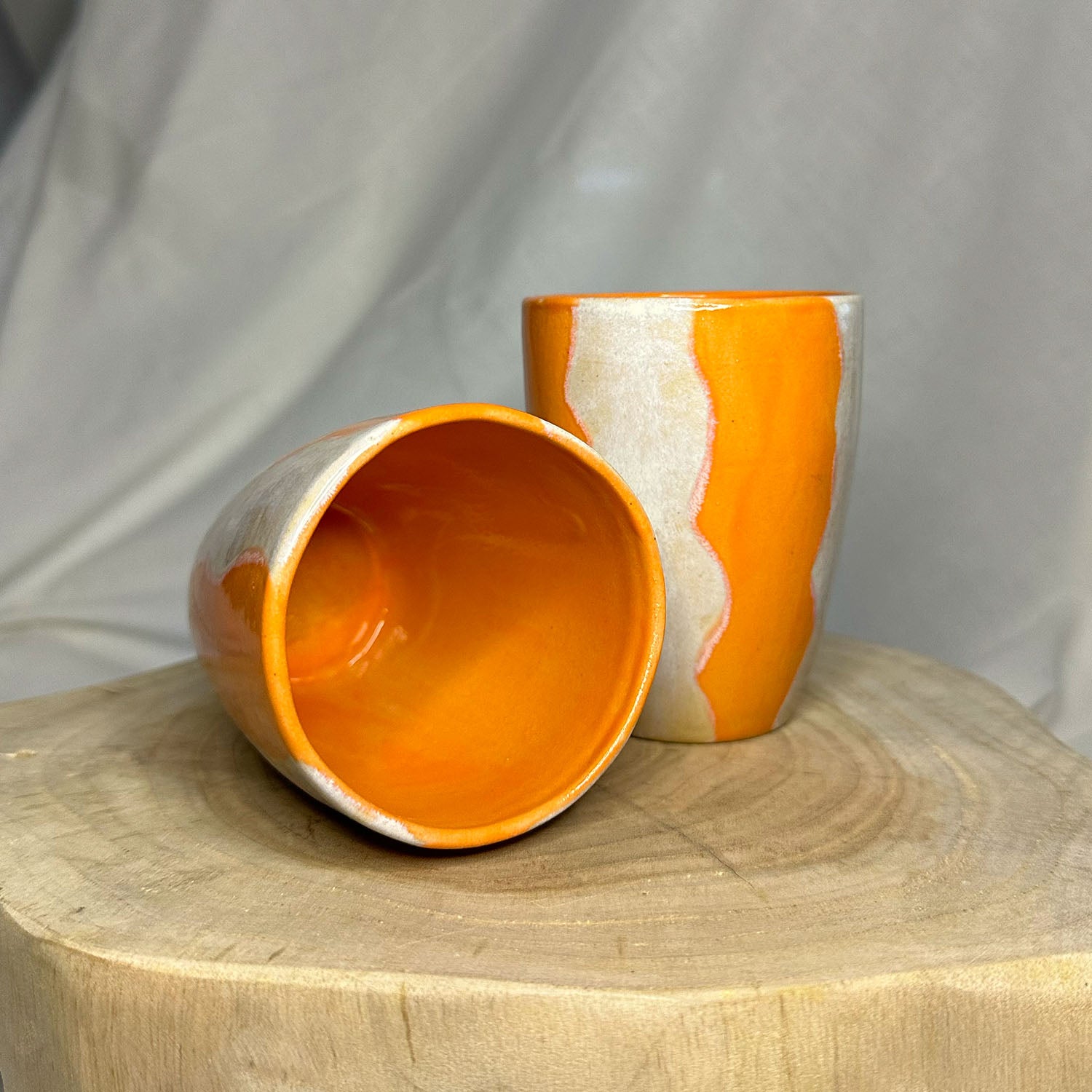 Mio kopje (set van 2) | Oranje/Beige