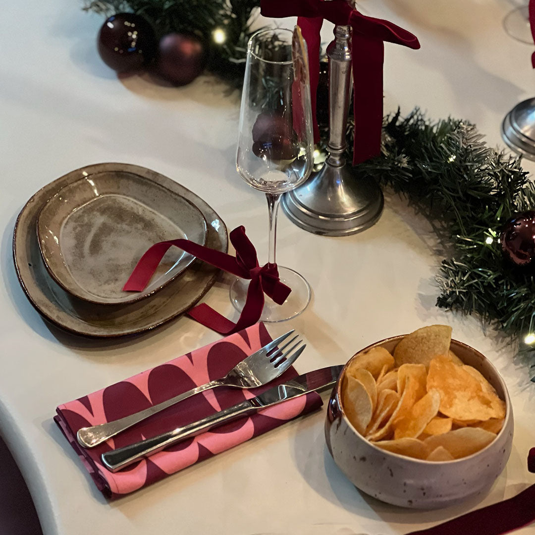 Servet Zalani (set van 2) 35x35cm roze/paars