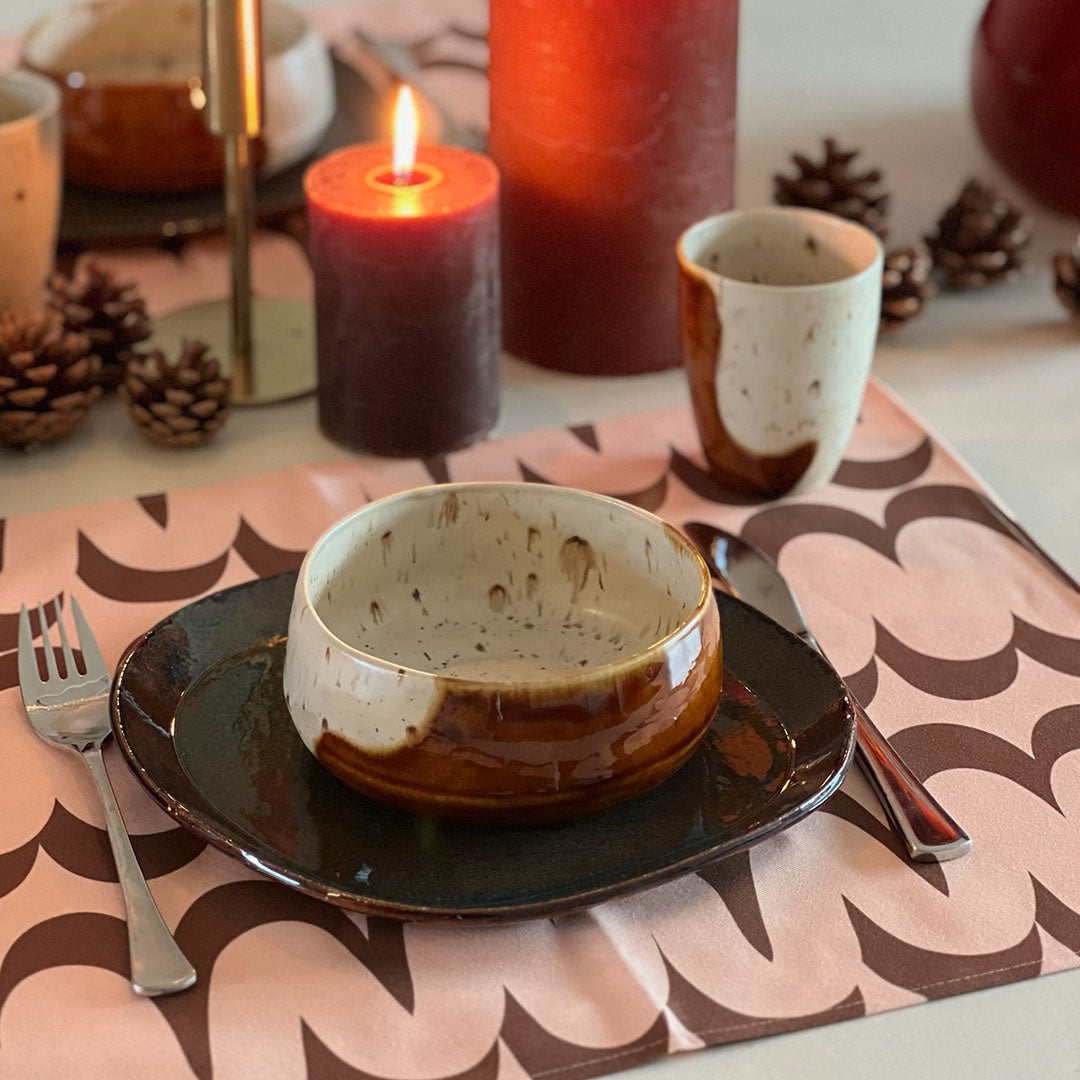 Placemat Zalani (set van 2) 35x45cm beige/bruin