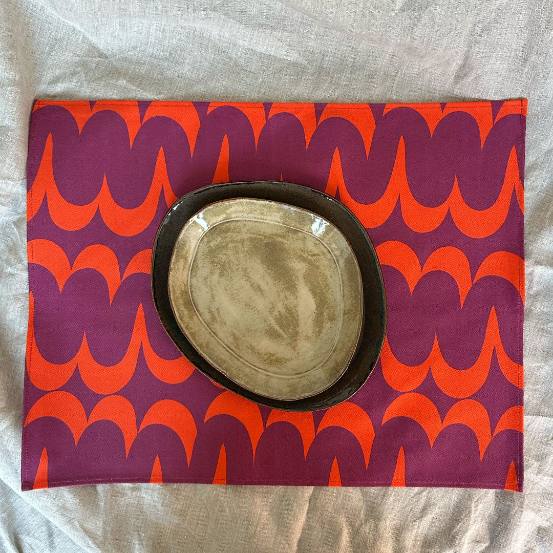 Placemat Zalani (set van 2) 35x45cm paars/oranje