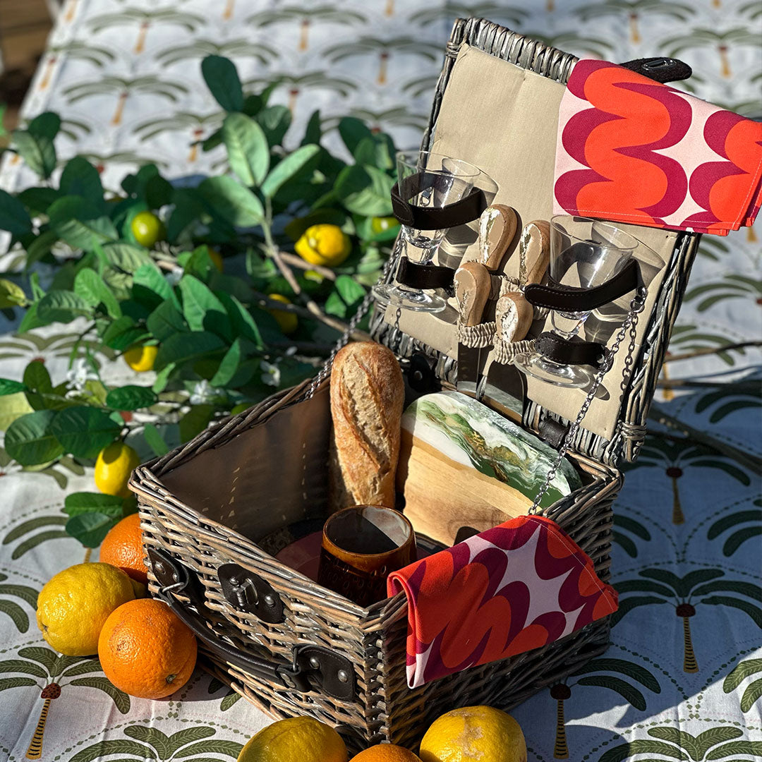 Servet Zalani (set van 2) 35x35cm beige/oranje