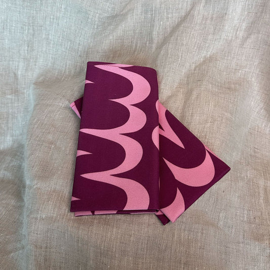 Servet Zalani (set van 2) 35x35cm roze/paars