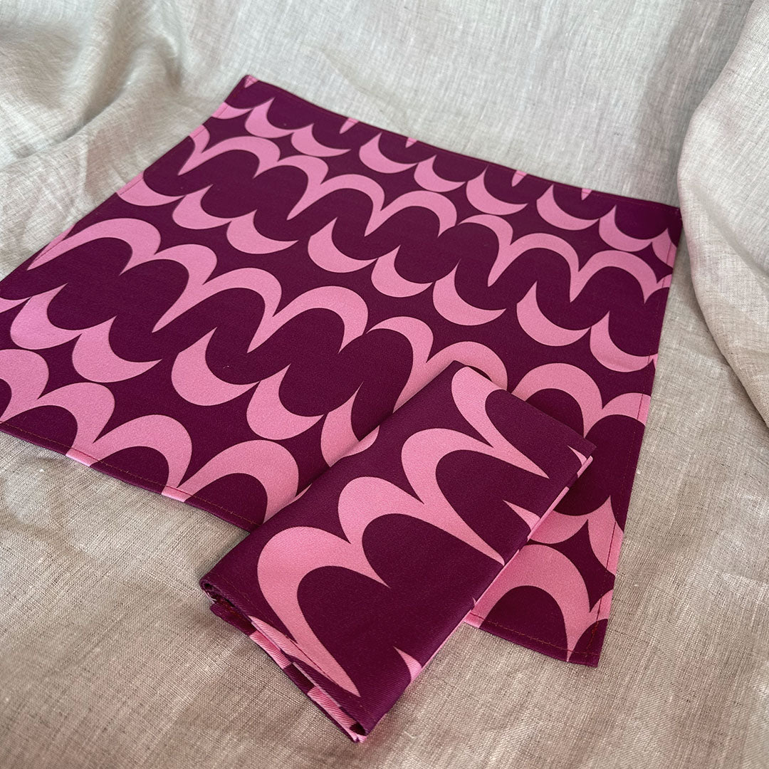 Servet Zalani (set van 2) 35x35cm roze/paars