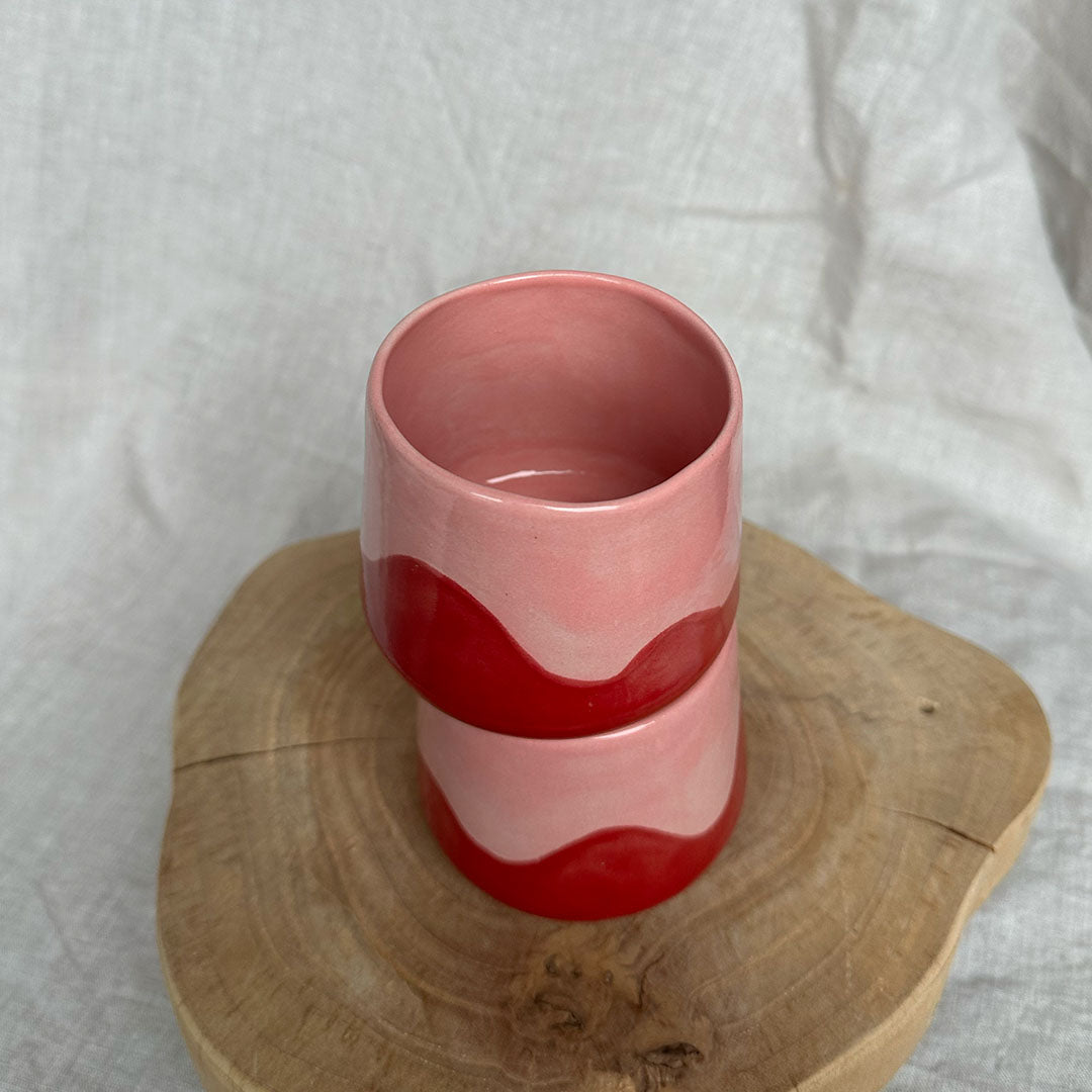 Koffiekop Naya (set van 2) - Rood-Roze (Limited edition)