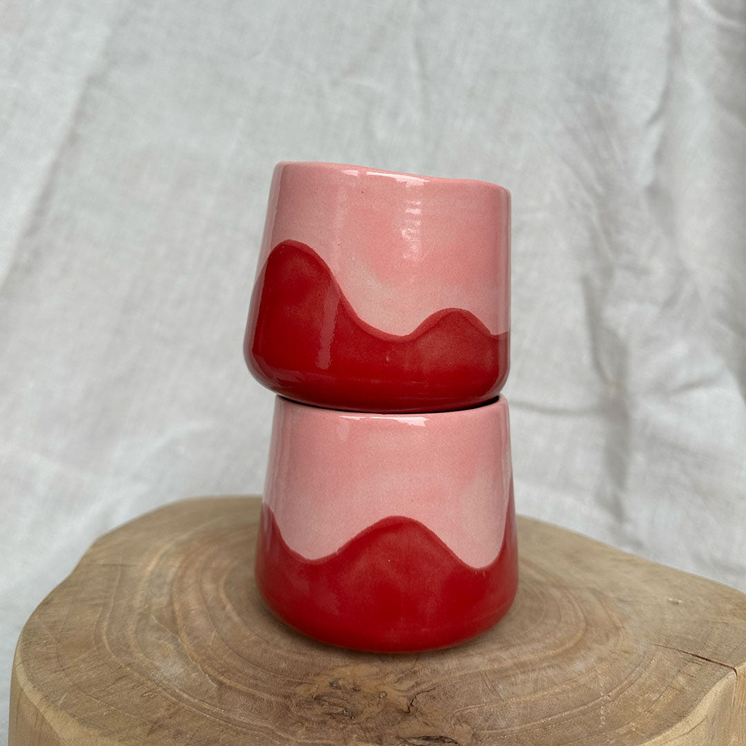 Koffiekop Naya (set van 2) - Rood-Roze (Limited edition)