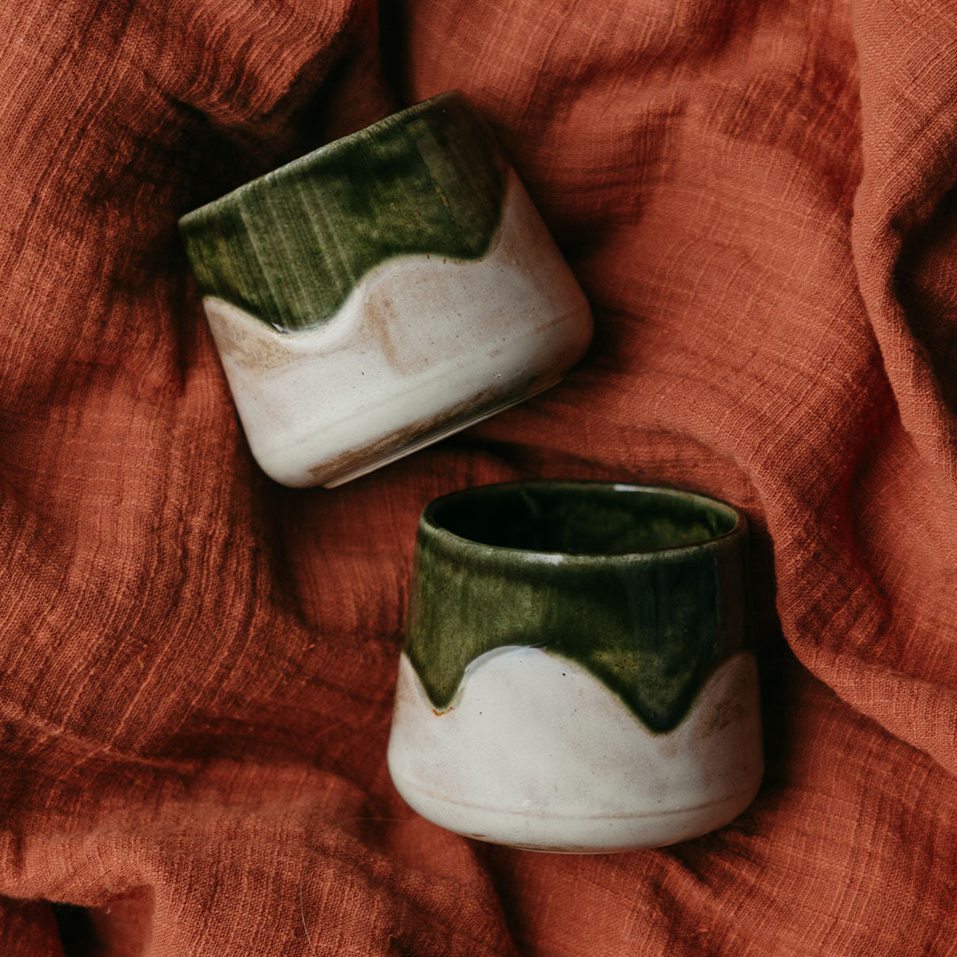 Naya kopje (set van 2) | Groen/Zand